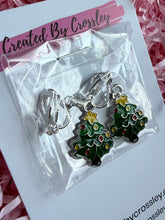 Load image into Gallery viewer, Christmas Tree Clip On Earrings
