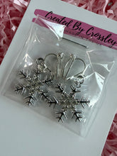 Load image into Gallery viewer, Gem Snowflake Clip On Earrings
