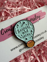 Load image into Gallery viewer, “Inspire and Create” Lightbulb Pin Badge
