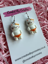 Load image into Gallery viewer, White Cat Charm Earrings
