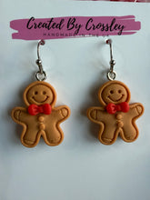 Load image into Gallery viewer, Chunky Gingerbread Man Charm Earrings
