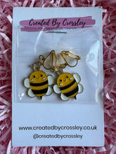 Load image into Gallery viewer, Bumble Bee Clip On Earrings
