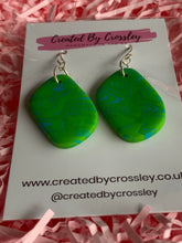 Load image into Gallery viewer, Green Blue Clay Earrings
