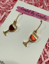 Load image into Gallery viewer, Red Wine Charm Earrings
