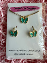 Load image into Gallery viewer, Mini Blue Butterfly Jewellery Set

