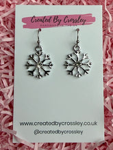 Load image into Gallery viewer, Gem Snowflake Charm Earrings
