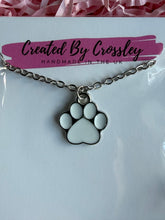 Load image into Gallery viewer, White Paw Print Charm Necklace
