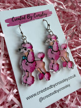 Load image into Gallery viewer, Pink Poodle Dog Charm Earrings
