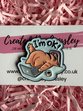 Load image into Gallery viewer, “I’m ok!” Work Cat Pin Badge
