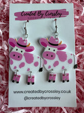 Load image into Gallery viewer, Cow Charm Earrings

