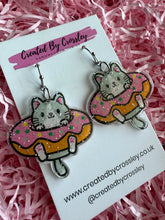 Load image into Gallery viewer, Donut Cat Charm Earrings
