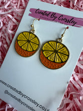 Load image into Gallery viewer, Orange Half Charm Earrings
