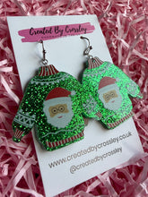 Load image into Gallery viewer, Santa Christmas Jumper Charm Earrings
