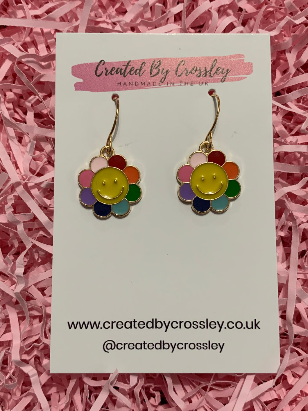 Rainbow Flower Charm Earrings