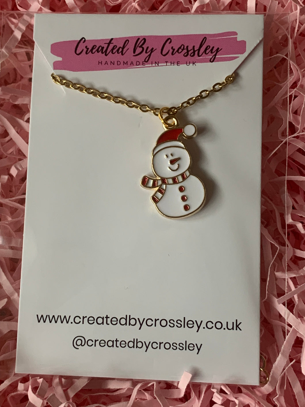 Christmas Snowman Charm Necklace