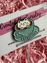 Load image into Gallery viewer, Catpuccino Cat Coffee Pin Badge
