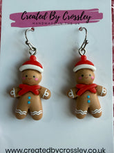 Load image into Gallery viewer, Chunky Gingerbread Man Charm Earrings
