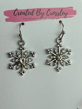 Load image into Gallery viewer, Gem Snowflake Charm Earrings
