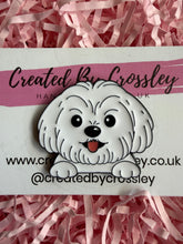 Load image into Gallery viewer, White Dog Pin Badge

