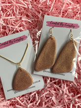 Load image into Gallery viewer, Sparkly Gold Clay Earrings and Necklace
