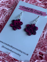 Load image into Gallery viewer, Pink and Black Clay Earrings
