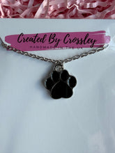 Load image into Gallery viewer, Black Paw Print Charm Necklace
