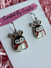 Load image into Gallery viewer, Festive Penguin Charm Earrings
