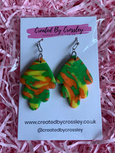 Load image into Gallery viewer, Green Pattern Clay Earrings
