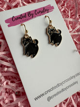 Load image into Gallery viewer, Black Cat Charm Earrings
