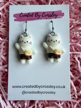 Load image into Gallery viewer, White Cat Charm Earrings
