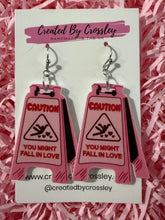 Load image into Gallery viewer, Love Caution Charm Earrings
