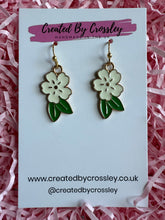 Load image into Gallery viewer, White Flower Charm Earrings
