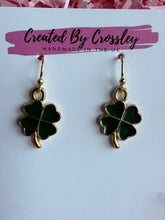 Load image into Gallery viewer, Four Leaf Clover Charm Earrings
