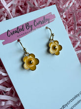 Load image into Gallery viewer, Yellow Flower Charm Earrings
