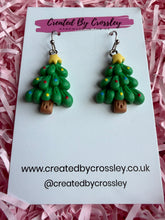 Load image into Gallery viewer, Chunky Christmas Tree Charm Earrings
