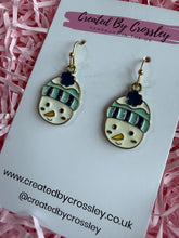 Load image into Gallery viewer, Beanie Hat Snowman Charm Earrings
