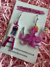 Load image into Gallery viewer, Artist Octopus Charm Earrings
