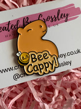 Load image into Gallery viewer, Bee Cappy! Capybara Pin Badge
