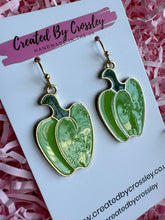 Load image into Gallery viewer, Green Pepper Charm Earrings
