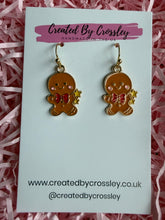 Load image into Gallery viewer, Gingerbread Man Charm Earrings
