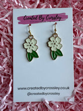 Load image into Gallery viewer, White Flower Charm Earrings
