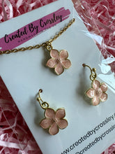 Load image into Gallery viewer, Pink Flower Jewellery Set
