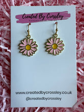 Load image into Gallery viewer, Pink Flower Charm Earrings
