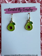 Load image into Gallery viewer, Avocado Charm Earrings
