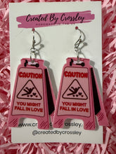 Load image into Gallery viewer, Love Caution Charm Earrings
