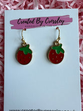 Load image into Gallery viewer, Strawberry Charm Earrings
