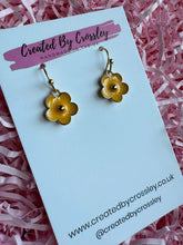 Load image into Gallery viewer, Yellow Flower Charm Earrings
