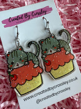 Load image into Gallery viewer, Cake Cat Charm Earrings
