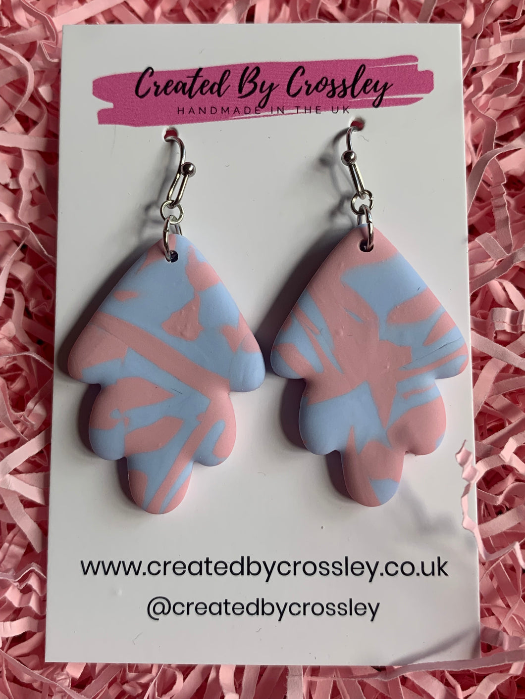 Pink Blue Clay Earrings