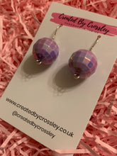 Load image into Gallery viewer, Lilac Disco Ball Charm Earrings
